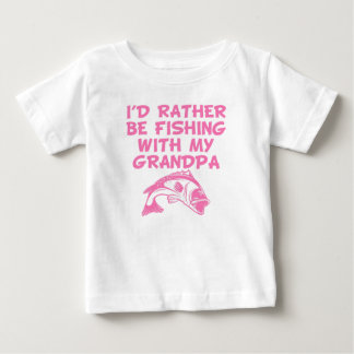 T-shirt Pour Bébé Je Préférerais Pêcher Avec Mon Grand-Père