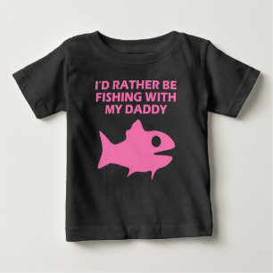 T-shirt Pour Bébé Je Préférerais Pêcher Avec Mon Papa
