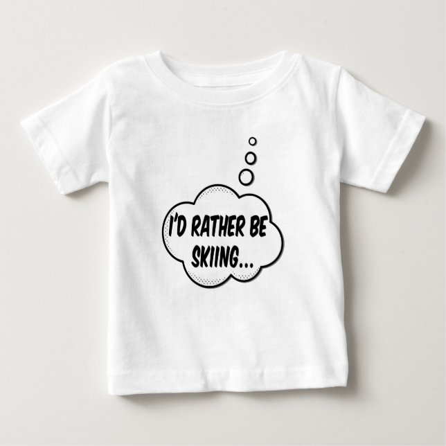 T-shirt Pour Bébé Je Préférerais Skier (Devant)