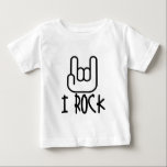 T-shirt Pour Bébé Je Rock !<br><div class="desc">I Rock,  avec main de roche,  t-shirts et cadeaux</div>