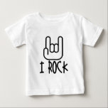 T-shirt Pour Bébé Je Rock !<br><div class="desc">I Rock,  avec main de roche,  t-shirts et cadeaux</div>