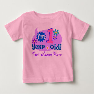T-shirt Pour Bébé Je suis 1 années ! (Personnalisez avec le nom de