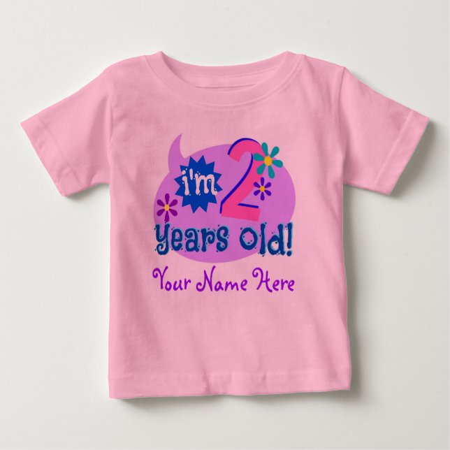 T-shirt Pour Bébé Je suis 2 années ! (Personnalisez avec le nom de (Devant)