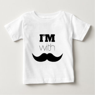 T-shirt Pour Bébé Je suis avec Moustache