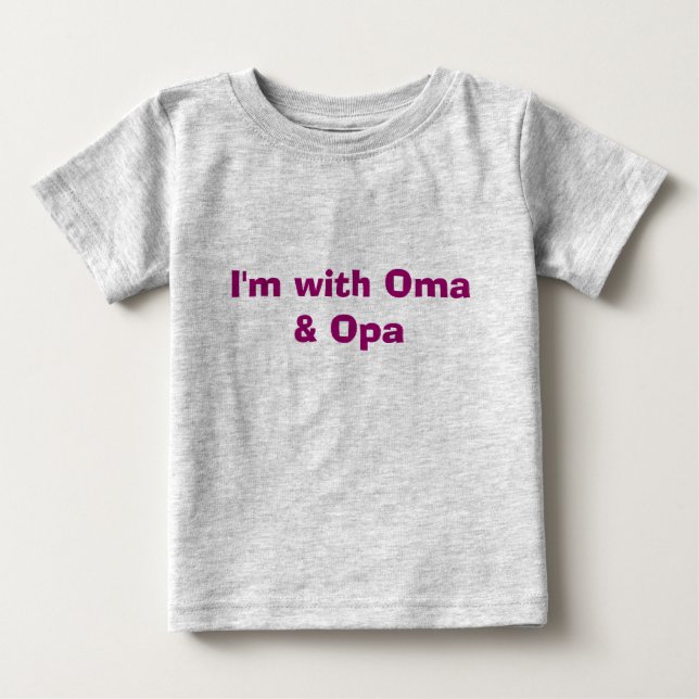 T-shirt Pour Bébé Je suis avec Oma & Opa (Devant)