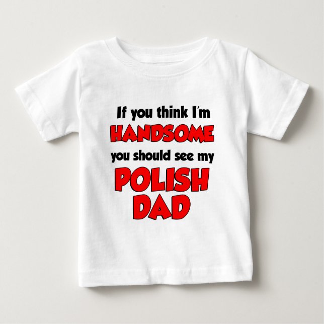 T-shirt Pour Bébé Je suis beau papa polonais (Devant)