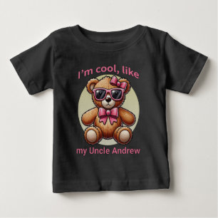T-shirt Pour Bébé Je suis Cool Teddy Bear avec Pink Bow personnalisa