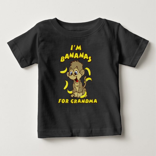T-shirt Pour Bébé Je suis des bananes pour grand-mère (Devant)