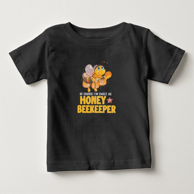 T-shirt Pour Bébé Je Suis Douce Comme Abeignets De Miel (Devant)