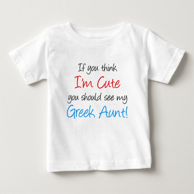 T-shirt Pour Bébé Je suis jolie tante grecque (Devant)