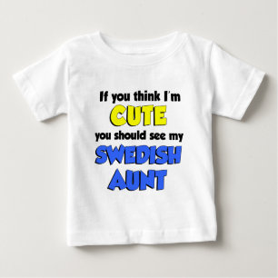 T-shirt Pour Bébé Je suis jolie tante suédoise