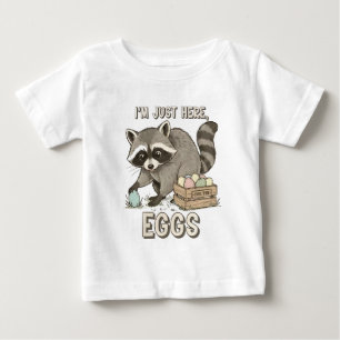 T-shirt Pour Bébé Je suis juste ici pour les œufs Drôle de Raton Lav