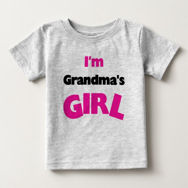 T-shirt Pour Bébé Je suis la fille de grand-mère (Devant)