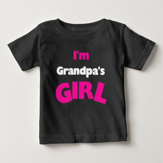 T-shirt Pour Bébé Je suis la fille de grand-père (Devant)