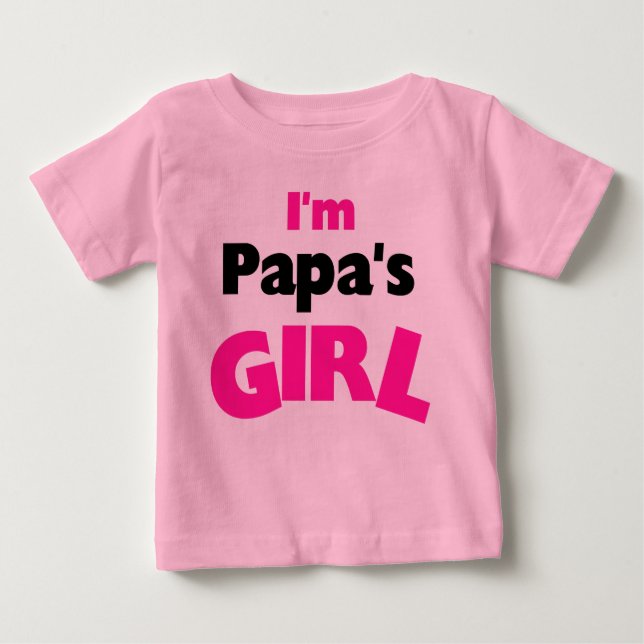 T-shirt Pour Bébé Je suis la fille de papa (Devant)