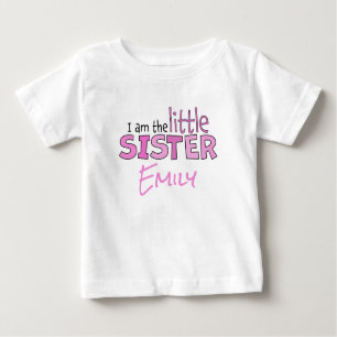 T-shirt Pour Bébé Je suis la petite soeur Whimsical Pink Modern Cute