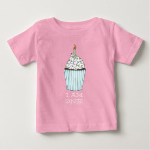 T-shirt Pour Bébé Je suis la première bougie de gâteau d'anniversair