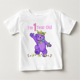 T-shirt Pour Bébé Je suis la princesse Teddy Bear d'un an