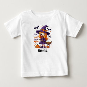 T-shirt Pour Bébé Je suis la sorcière de papa Nom personnalisé Hallo