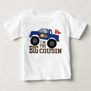 T-shirt Pour Bébé Je suis le Big Cousin Monster Truck