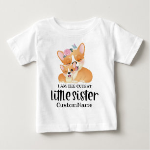 T-shirt Pour Bébé Je suis le chien mignon de la petite soeur la plus