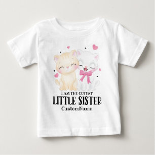 T-shirt Pour Bébé Je suis le Cutest Little Sister Cute Cats Custom