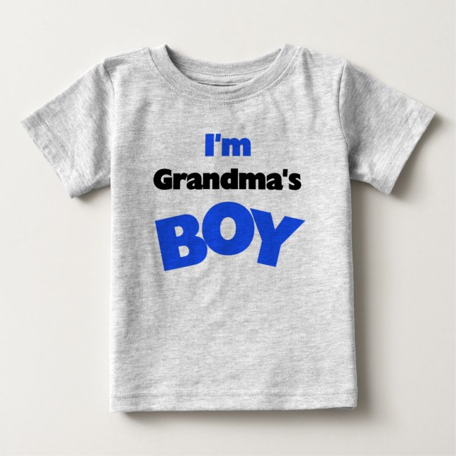 T-shirt Pour Bébé Je suis le garçon de grand-mère (Devant)