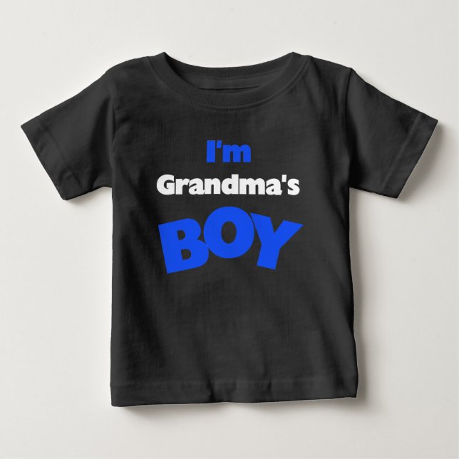 T-shirt Pour Bébé Je suis le garçon de grand-mère (Devant)