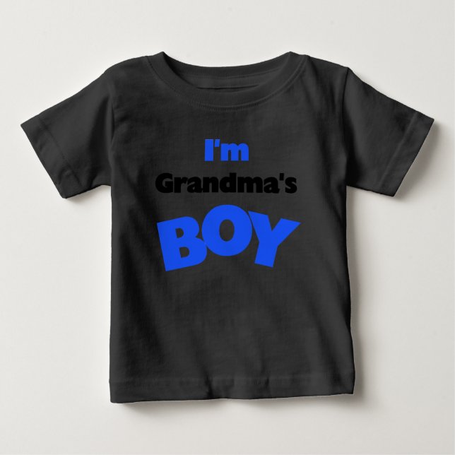 T-shirt Pour Bébé Je suis le garçon de grand-mère (Devant)