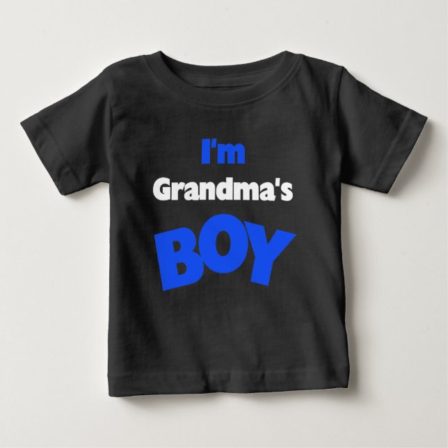 T-shirt Pour Bébé Je suis le garçon de grand-mère (Devant)