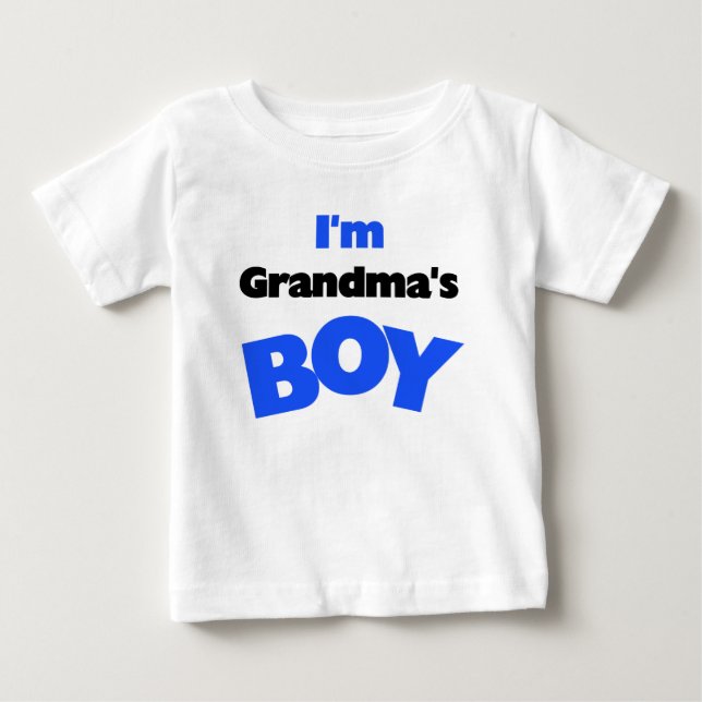 T-shirt Pour Bébé Je suis le garçon de grand-mère (Devant)