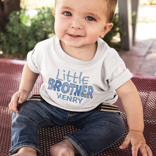 T-shirt Pour Bébé Je suis le Petit Frère Whimsical Cute Blue