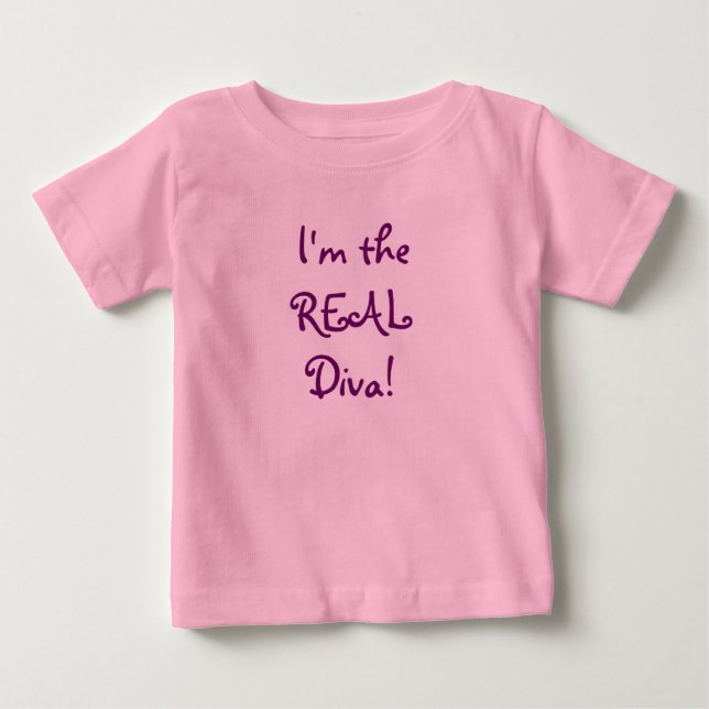 T-shirt Pour Bébé Je suis le VRAI Diva ! (Devant)