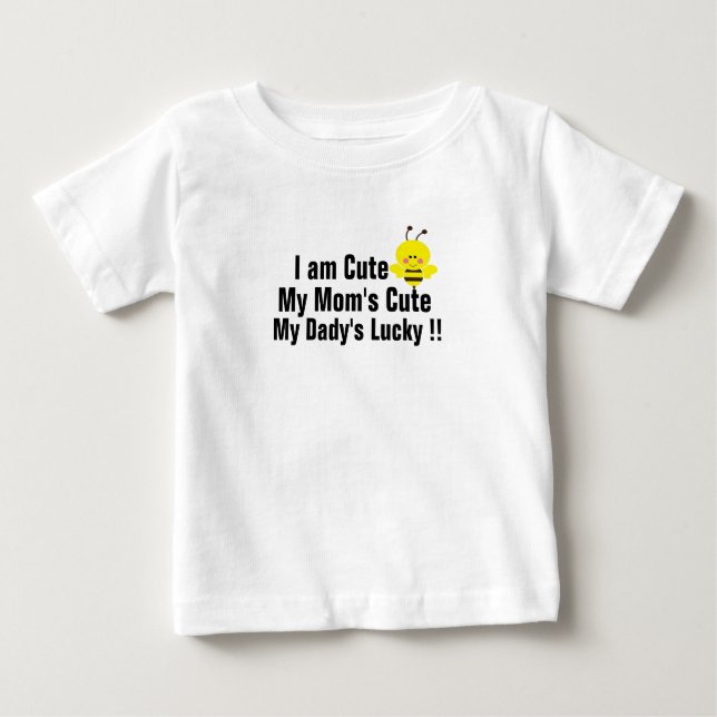 T-shirt Pour Bébé je suis mignon, le joli dessin de chemise de papa  (Devant)