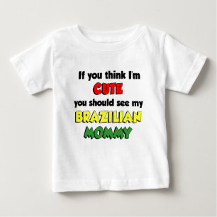 T-shirt Pour Bébé Je suis mignon maman brésilienne
