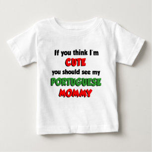 T-shirt Pour Bébé Je suis mignon maman portugaise