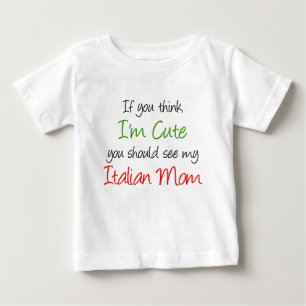 T-shirt Pour Bébé Je suis mignonne maman italienne