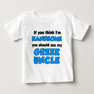 T-shirt Pour Bébé Je suis oncle grec bel