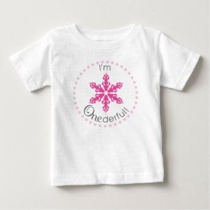 T-shirt Pour Bébé Je suis ONEderful dans le fuchsia
