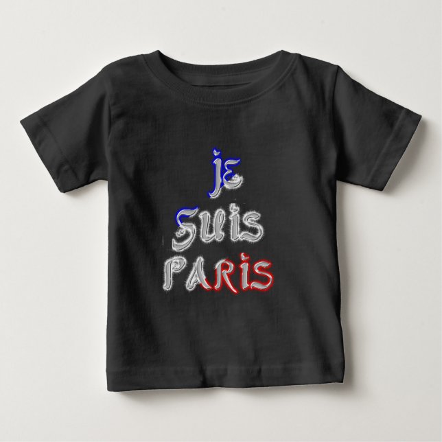 T-shirt Pour Bébé Je Suis Paris I Love Paris Texte Art Imprimer (Devant)