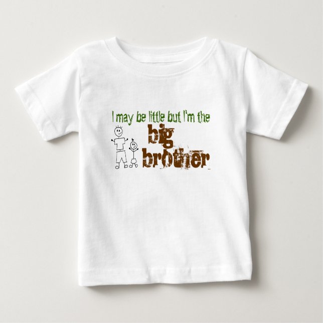 T-shirt Pour Bébé Je suis peut-être petit mais je suis le grand frèr (Devant)