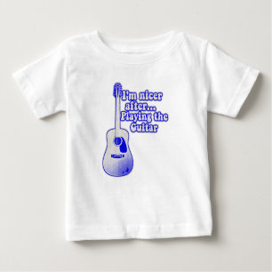 T-shirt Pour Bébé Je suis plus gentil après avoir joué de la guitare