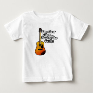 T-shirt Pour Bébé Je suis plus sympa après avoir joué de la guitare.