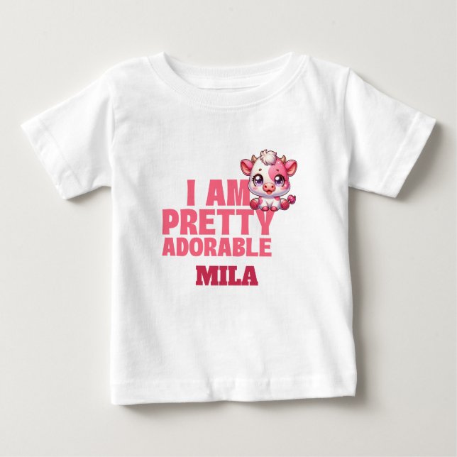 T-shirt Pour Bébé Je Suis Plutôt Adorable Personnalisé (Devant)