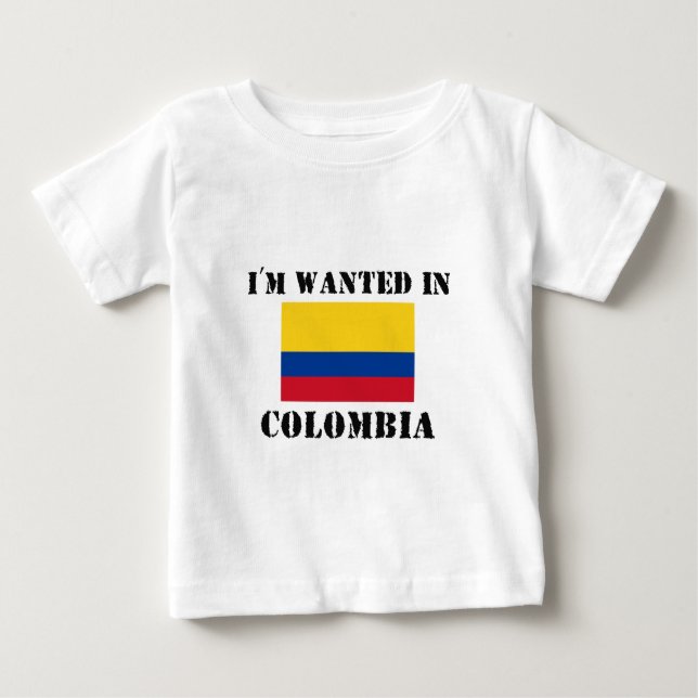 T-shirt Pour Bébé Je suis Recherché en Colombie (Devant)