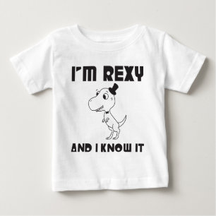 T-shirt Pour Bébé Je suis Rexy et je le sais