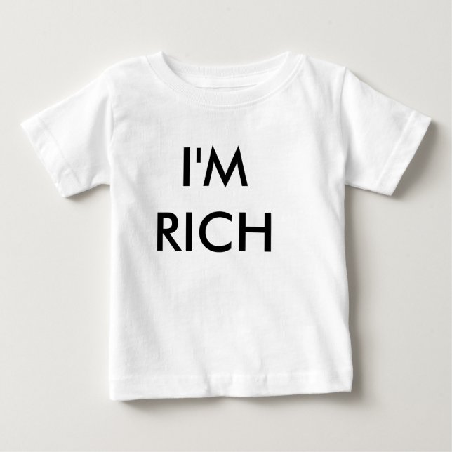 T-shirt Pour Bébé Je suis RICHE (Devant)
