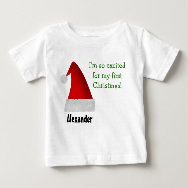T-shirt Pour Bébé Je suis si excited pour mon premier Noël ! (Devant)