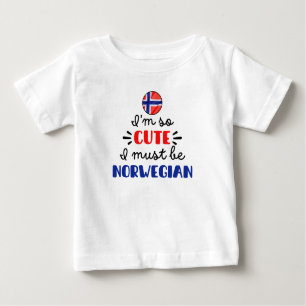 T-shirt Pour Bébé Je suis si mignon que je dois être norvégien