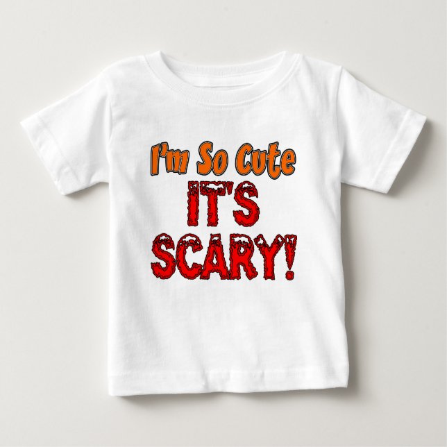 T-shirt Pour Bébé Je suis si mignonne, c'est effrayant bébé Hallowee (Devant)